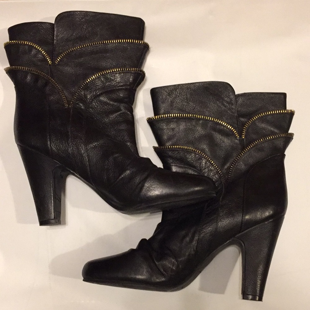 DOLCE VITA BLACK LEATHER ANKLE BOOTS SIZE 8